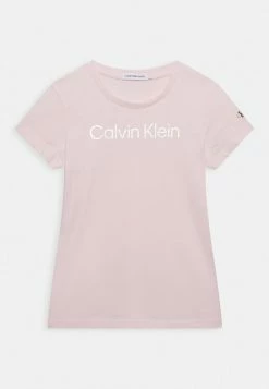 Calvin Klein Jeans SILVER LOGO SLIM - T-shirt Imprimé - Sweetest Pink