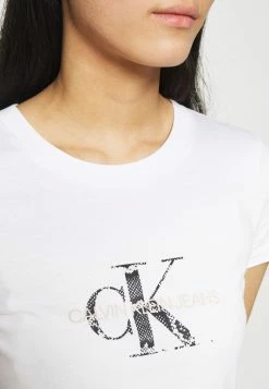 Calvin Klein Jeans MONOGRAM TEE - T-shirt Imprimé - White 11 Calvin Klein Jeans MONOGRAM TEE - T-shirt Imprimé - White -Calvin Klein Elegant Magasin eefbad75e16a4b9c9957f1965c21febc