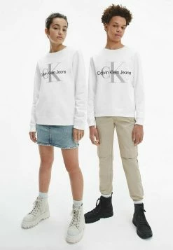 Calvin Klein Jeans MONOGRAM LOGO UNISEX - Sweatshirt - White Eggshell -Calvin Klein Elegant Magasin ef8f6db2a1c748c7a9146d4ed88d7d5a