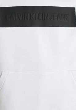 Calvin Klein Jeans BLOCKING LOGO HOODIE UNISEX - Sweatshirt - White -Calvin Klein Elegant Magasin efce784907fd47119686a42eb9b9229b