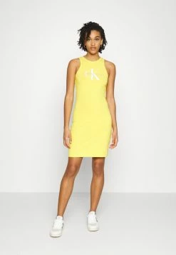 Calvin Klein Jeans SEASONAL MONOGRAM TANK DRESS - Robe En Jersey - Super Lemon