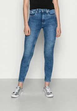 Calvin Klein Jeans HIGH RISE SUPER SKINNY ANKLE - Jeans Skinny - Blue
