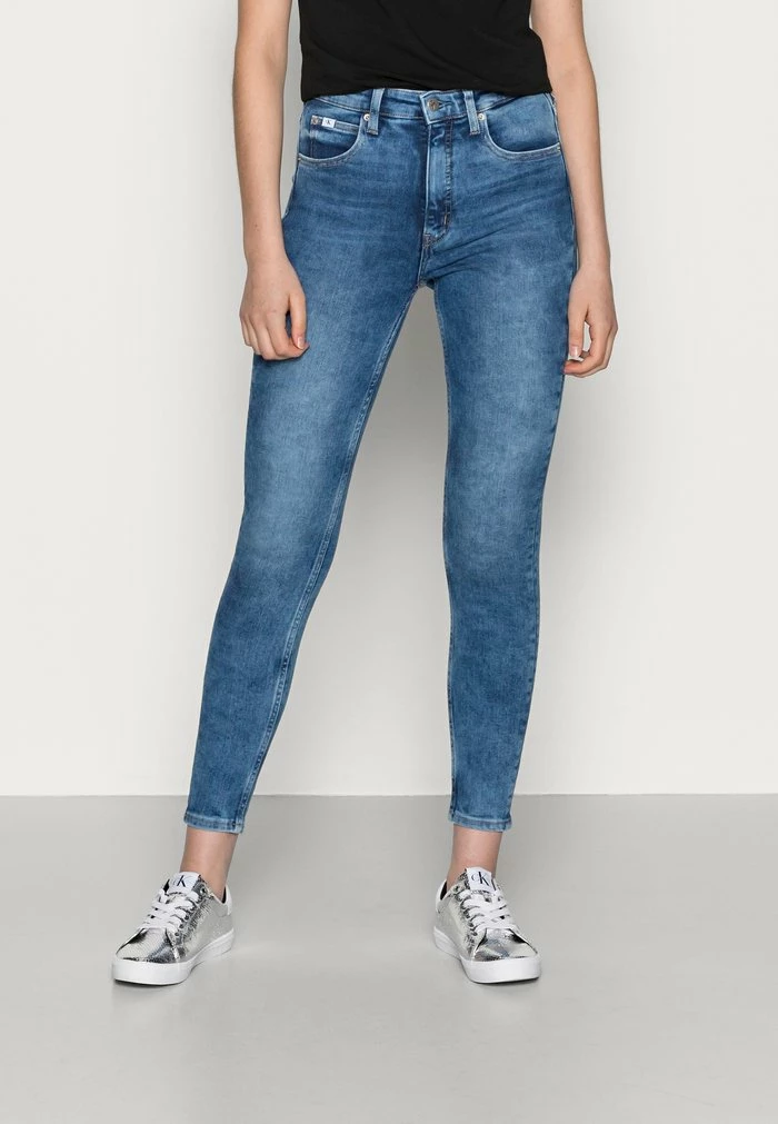 Calvin Klein Jeans HIGH RISE SUPER SKINNY ANKLE - Jeans Skinny - Blue 1 Calvin Klein Jeans HIGH RISE SUPER SKINNY ANKLE - Jeans Skinny - Blue