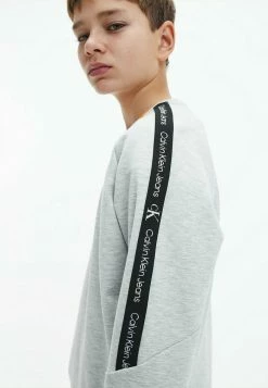 Calvin Klein Jeans RECYCLED LOGO TAPE - Sweatshirt - Light Grey Heather -Calvin Klein Elegant Magasin f2debfa8e68e4faea76da282968632f5