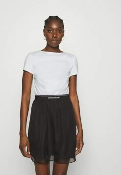 Calvin Klein Jeans LOGO WAISTBAND DRESS - Robe En Jersey - Bright White