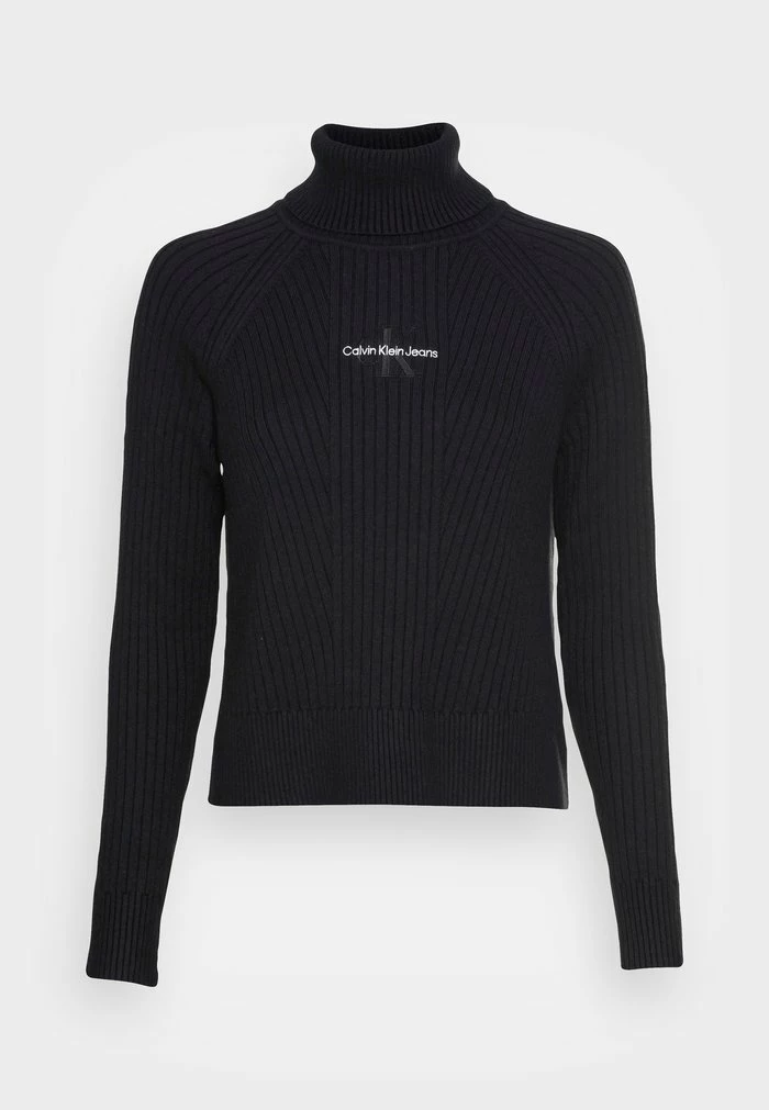 Calvin Klein Jeans MONOGRAM EMBROIDERY ROLL NECK - Pullover - Black 4 Calvin Klein Jeans MONOGRAM EMBROIDERY ROLL NECK - Pullover - Black – Image 4
