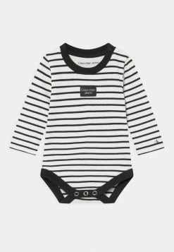Calvin Klein Jeans STRIPED BADGE BABY - Body - Ivory/black