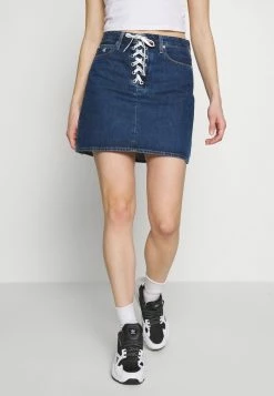 Calvin Klein Jeans HIGH RISE SKIRT - Jupe En Jean - Dark Blue Stone Lace