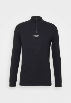 Calvin Klein Jeans STACKED LOGO UNISEX - T-shirt à Manches Longues - Black