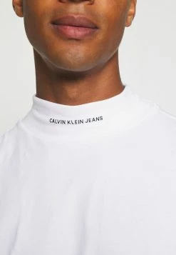 Calvin Klein Jeans MICRO BRANDING HIGH NECK TEE - T-shirt à Manches Longues - Bright White -Calvin Klein Elegant Magasin f9213063bb9c4d8cbc0183f51dce1a0d