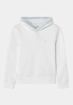 Calvin Klein Jeans INTARSIA LOGO HOODIE UNISEX - Sweat à Capuche - White/keepsake Blue
