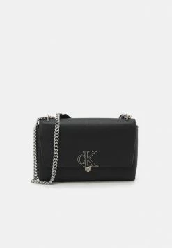 Calvin Klein Jeans MINIMAL MONOGRAM FLAP - Sac Bandoulière - Black