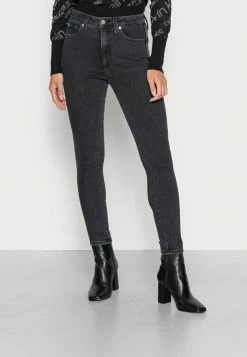 Calvin Klein Jeans HIGH RISE SUPER ANKLE - Jeans Skinny - Denim Black