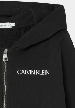 Calvin Klein Jeans INSTITUTIONAL LOGO ZIP-THROUGH UNISEX - Sweat à Capuche Zippé - Ck Black -Calvin Klein Elegant Magasin fc62296cfafd4796ab83a39c598acf0c