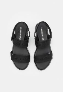 Calvin Klein Jeans FLAT TWOSTRAPS - Sandales - Black -Calvin Klein Elegant Magasin fd1d36945f9f4eb9aea9557ebb8e98bd