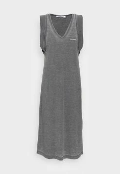 Calvin Klein Jeans BURN OUT V-NECK DRESS - Robe En Jersey - Black -Calvin Klein Elegant Magasin fe8ae752c22d468b99be52e8f9beb857
