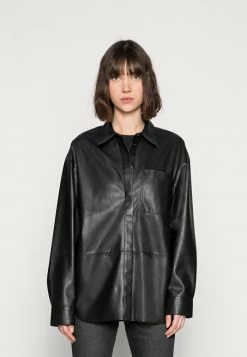 Calvin Klein Jeans OVERSHIRT - Veste En Similicuir - Black